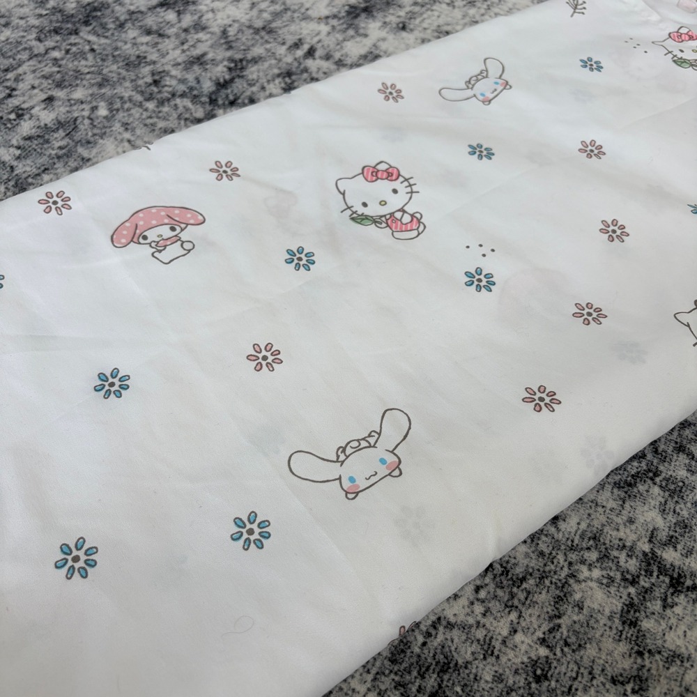 Sanrio Hello Kitty My Melody Cinnamoroll Twin Flat‎ Sheet White Kids Bedding